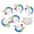 Rainbow Unicorn Head Enamel Charm Collection for Jewelry Making view 3