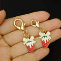 Strawberry Bow Shoe Charms with Two Gold Tone Lobster Clasps view 3
