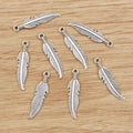Curved Feather Charms in Antique Bronze and Silver view 7