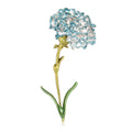 Textured Enamel Carnation Stem Brooch in Blue and Pink view 1