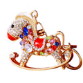 Crystal Rocking Horse Keychains with Colorful Braided Wrist Straps view 5