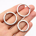 Round Split Key Rings in Three Polished Steel Tone Sizes view 4