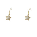 Gold Pave Crystal Star Drop Hook Earrings Mini Pair view 5