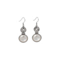 Silver Spiral Disc Oval Cabochon Necklace Earrings view 5