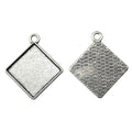Diamond-Oriented Square Bezel Trays in Two Antique Finishes view 2