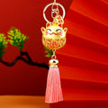Hollow Lucky Cat Tassel Keychains in Five Colors and Plain Option view 7