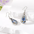 Silver Tone Teardrop Pressed Flower Resin Necklace and Earring Options in Eight Designs view 7