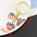 Eight Red White and Blue Flag Star and Heart Keychains view 12