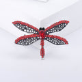 Dragonfly Brooch in Metal with Open Wings Set with Multicolor Crystals view 9