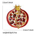 Red Enamel Pomegranate Brooch with Faceted Seed Details view 5