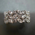 Silver Tone Wide Marquise Crystal Leaf Cluster Band Ring view 3