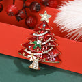 Enamel Christmas Tree Brooch With Rhinestones Star Candy Cane view 4