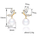 Gold Tone Butterfly Clear Stone Faux Pearl Drop Earrings view 5