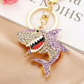 Open Mouth Jeweled Shark Keychains in Three Pictured Colors view 7