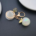 White-Led Six-Color Iridescent Apple Double Ring Keychain Collection view 4