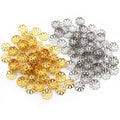 Filigree Flower Bead Caps in Two Sizes and Two Metal Tones view 5