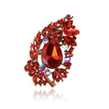 Paisley Crystal Leaf Brooch with Faceted Stones for Jackets and Scarves view 5
