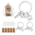 Silver Tone House Keychain With Key and Number Charms view 1