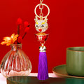 Jeweled Ingot Dragon Tassel Keychains in Six Bright Color Options view 8