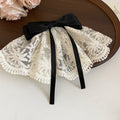 Lace Bow Spring Clips Pearl Lace Scrunchie Hair Pieces view 6
