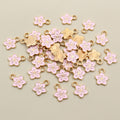 Enamel Flower Metal Charms in Ten Soft Color Options view 10