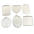 Glass Cabochons and Metal Pendant Trays in Twelve Shapes and Sizes view 5