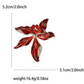 Gold Tone Enamel Iris Flower Rhinestone Brooch Four Colors view 8