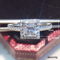 Square Halo Crystal Ring with Split Pavé Silver Tone Band view 5