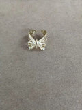 Champagne Gold Filigree Butterfly Open Rings Crystal Set view 7