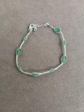 Silver Mesh Oval Crystal Bracelet Six Color Options view 5