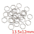 Gold and Silver Tone Hexagon Open Frame Metal Charms view 6