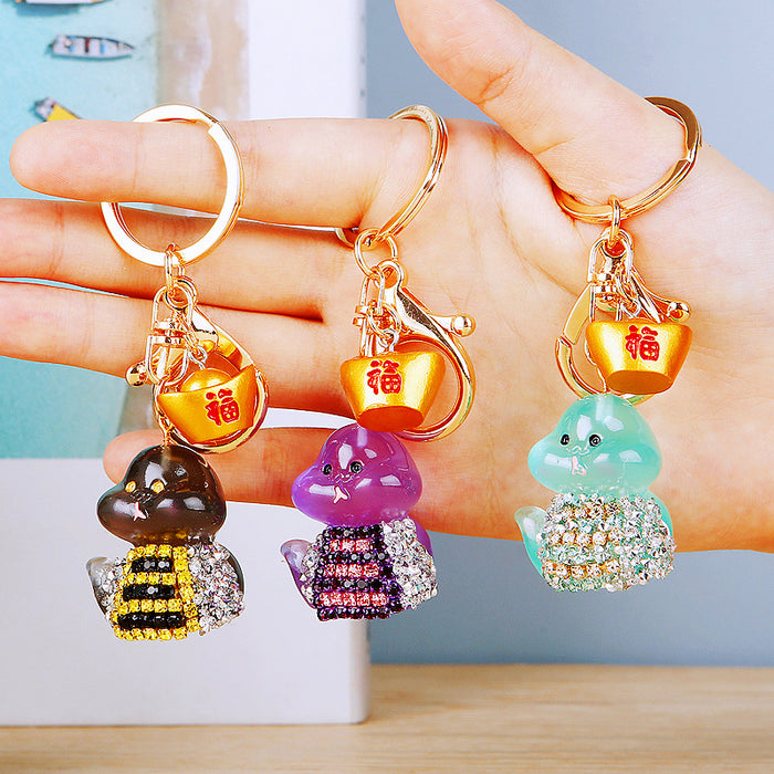 Crystal Ingot Snake Keychains in Eight Colors plus Assorted Option
