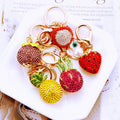 Full Crystal Fruit Keychains in Five Distinct Fruit Motif Options view 10