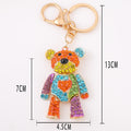 Rhinestone Bear Keychain Multicolor Crystal Teddy Bag Charm view 4