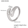 Open Bypass Rhinestone Tip Ring Pink Green White Tones view 7