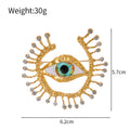 Gold Tone Silver Tone Eye Metal Brooch Pin for Jackets and Lapels view 2