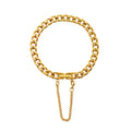 Thick Cuban Curb Chain Bracelet Clasp Tassel Gold Steel view 5