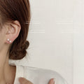Gold-Tone Mini Clear CZ Bow Stud Earrings Tiny Bows view 2