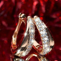 Crystal Pave Curved Huggie Hoop Earrings Polished Statement Fashion Jewelry view 6