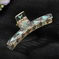 Transparent Resin Pressed Flower Large Curved Hair Claw Clips view 7