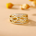Wide Infinity Motif Pave Ring In Gold, Silver, And Two-Tone Finishes view 8