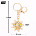 Gold Snowflake Keychain Multicolor Rhinestone Pearl Styles view 3