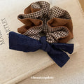Fabric Gingham Scrunchie Denim Bow Bear Clip 5 Styles view 3