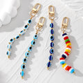 Long Oval Bead Strand Clip Keychains in Seven Colorways view 1