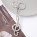 Treble Clef Rhinestone Keychain Gold Silver Two Metal Tones view 4