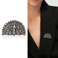 Rhinestone Peacock Fan Brooch Full Crystal Spread Tail Pin view 2
