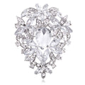 Silver Tone Heart Crystal Nine Designs Metal Brooch Pin view 1