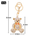 Rhinestone Teddy Bear Keychain Heart Bow Metal Alloy Charm view 3