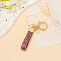 Rhinestone Leather Strap Keychain Gold Ring Clasp 13 Colors view 9