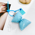 Padded Bow Charm Keychain with Silicone Beaded Loop view 2